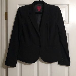 Black Blazer, Slim-cut fitted waist. Size 10